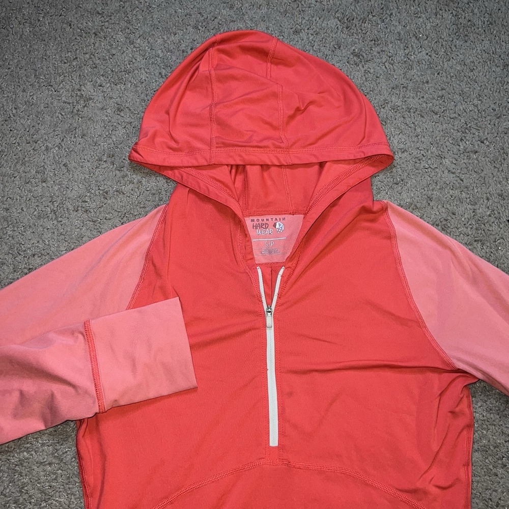 Mountain Hardwear Women's S Pink Long Sleeve 1/4 Zip Pullover Hoodie